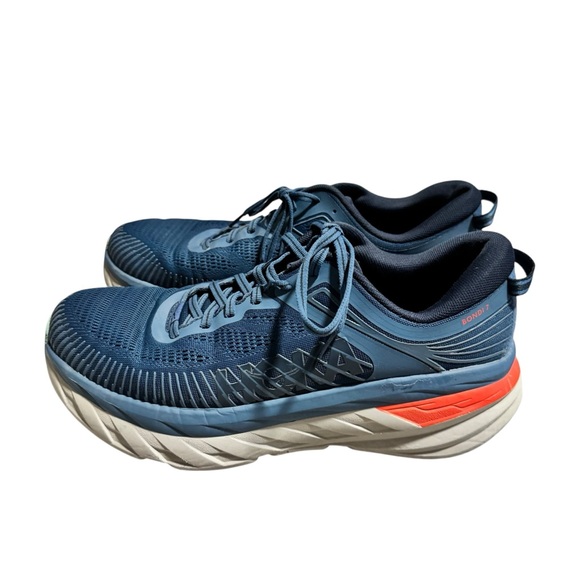 Hoka One One Bondi 7 Men's Athletic Running Shoe Workout Sneaker Blue Size 11 - Picture 7 of 8